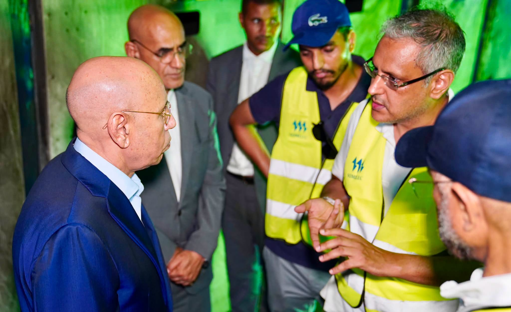 Ghazouani en déplacement sur le site de la sous-station de transformation Est ravagée par un incendie